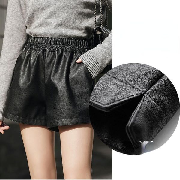 women's shorts leather knickers female style loose wide leg a word all match show thin autumn winter high waist pants boots, White;black
women's shorts leather knickers female style loose wide leg a word all match show thin autumn winter high waist pants boots, White;black