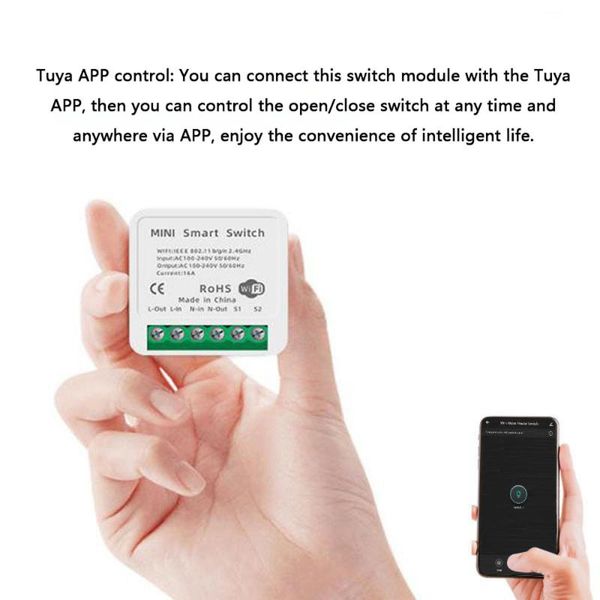 smart home control 16a mini tuya wifi diy switch module app/voice automation compatible with alexa google
smart home control 16a mini tuya wifi diy switch module app/voice automation compatible with alexa google