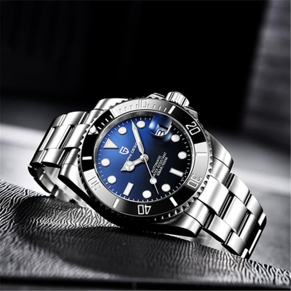 men's watch luxury automatic mechanical brand stainless steel waterproof military steeldive clock wristwatches, Slivery;brown
men's watch luxury automatic mechanical brand stainless steel waterproof military steeldive clock wristwatches, Slivery;brown
