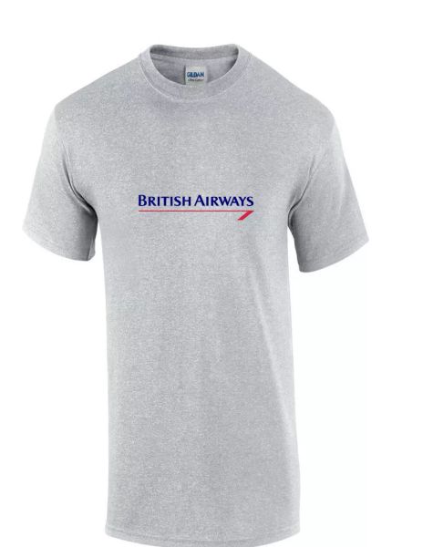 british airways vintage blue red logo england airline sport gray cotton t-shirt, White;black
british airways vintage blue red logo england airline sport gray cotton t-shirt, White;black