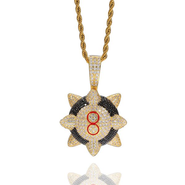 hip hop rapper number 8 meteor hammer pendant necklace iced out zircon mens bling jewelry gifts, Silver
hip hop rapper number 8 meteor hammer pendant necklace iced out zircon mens bling jewelry gifts, Silver