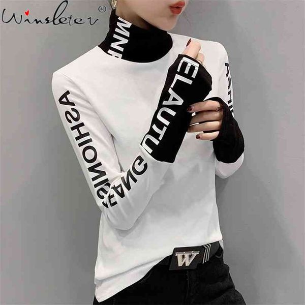 fall winter european clothes tshirt chic patchwork letter thick broshed long sleeve brushed cotton tees t00514a 210720, White
fall winter european clothes tshirt chic patchwork letter thick broshed long sleeve brushed cotton tees t00514a 210720, White