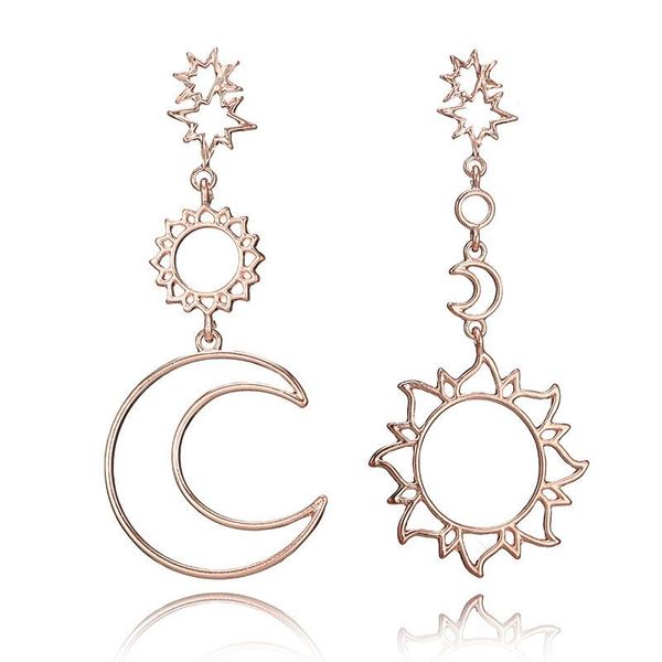 stud european and american creative retro earrings sun moon asymmetric exaggerated women, Golden;silver
stud european and american creative retro earrings sun moon asymmetric exaggerated women, Golden;silver