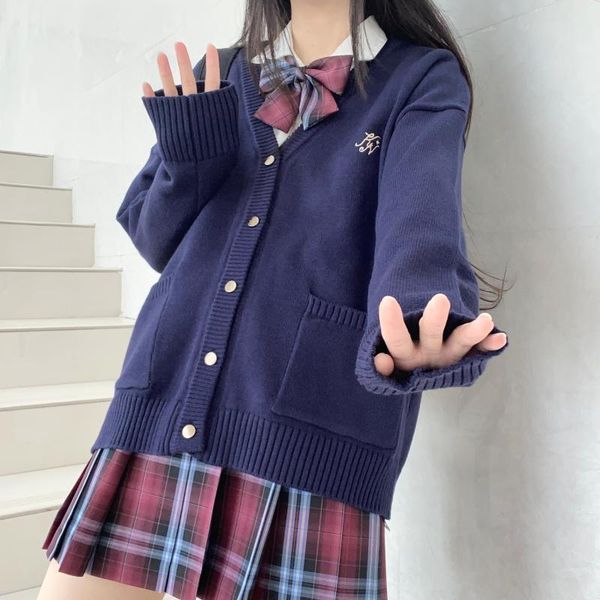 clothing sets autumn winter college style jk sweater cardigan female student korean loose long sleeve single-breasted coat, White
clothing sets autumn winter college style jk sweater cardigan female student korean loose long sleeve single-breasted coat, White