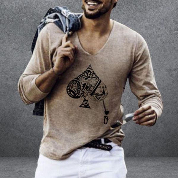 men's casual shirts shirt poker card print v neck pullover long sleeve men for autumn, White;black
men's casual shirts shirt poker card print v neck pullover long sleeve men for autumn, White;black