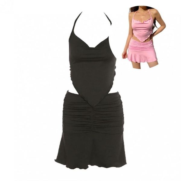 two piece dress short skirt bodycon women ruched great a-line with bandage tank top, White
two piece dress short skirt bodycon women ruched great a-line with bandage tank top, White
