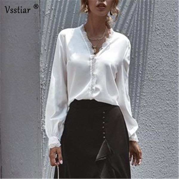 casual woman shirts 2021 autumn long sleeve v neck sheath blouse white elegant lace patchwork ladies women's blouses &
casual woman shirts 2021 autumn long sleeve v neck sheath blouse white elegant lace patchwork ladies women's blouses &