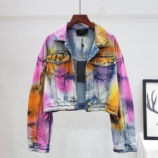 women's jackets streetwear gradient color tie dye short denim jacket women outerwear autumn fashion loose hand painted jeans coat femal, Black;brown
women's jackets streetwear gradient color tie dye short denim jacket women outerwear autumn fashion loose hand painted jeans coat femal, Black;brown