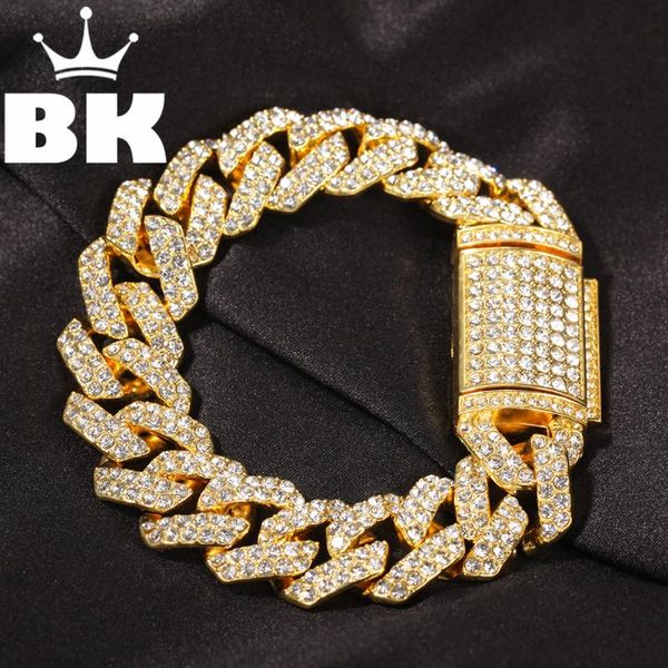 link, chain 18mm 3lines rhinestonel dripping big cuban bracelet mens hip hop thick gold filled link heavy, Black
link, chain 18mm 3lines rhinestonel dripping big cuban bracelet mens hip hop thick gold filled link heavy, Black