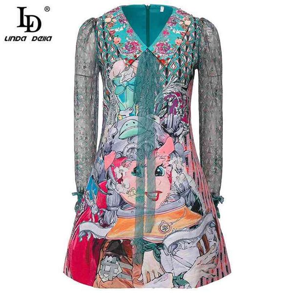 women elegant vintage mini dress designer female lace long sleeve print summer fashion jacquard short 210522, Black;gray
women elegant vintage mini dress designer female lace long sleeve print summer fashion jacquard short 210522, Black;gray