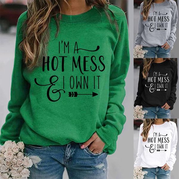 women hoodie i'm a mess printed hoodies fleece long sleeve o neck loose sweatshirt girls pullovers autumn winter women's & sweatsh, Black
women hoodie i'm a mess printed hoodies fleece long sleeve o neck loose sweatshirt girls pullovers autumn winter women's & sweatsh, Black