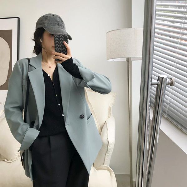 women's suits & blazers 2021 autumn design women solid casual chic double breasted loose suit jacket outwear coat, White;black
women's suits & blazers 2021 autumn design women solid casual chic double breasted loose suit jacket outwear coat, White;black