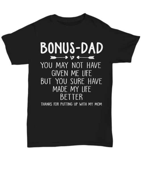 to my step-dad t-shirt for men step-father tee gifts bonus dad father's day, White;black
to my step-dad t-shirt for men step-father tee gifts bonus dad father's day, White;black