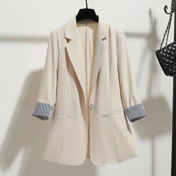 women's jackets spring and autumn slim small suit jacket fashion drape was thin large size three-quarter sleeve women, Black;brown
women's jackets spring and autumn slim small suit jacket fashion drape was thin large size three-quarter sleeve women, Black;brown