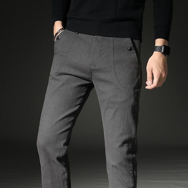 men's pants plus size casual micro-elastic pocket decoration slim cotton business pure foot, Black
men's pants plus size casual micro-elastic pocket decoration slim cotton business pure foot, Black