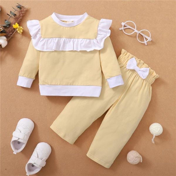 clothing sets cute spring fall autumn baby girls pants clothes ruffle t-shirts high waist bowknot trousers 2pcs children's, White
clothing sets cute spring fall autumn baby girls pants clothes ruffle t-shirts high waist bowknot trousers 2pcs children's, White
