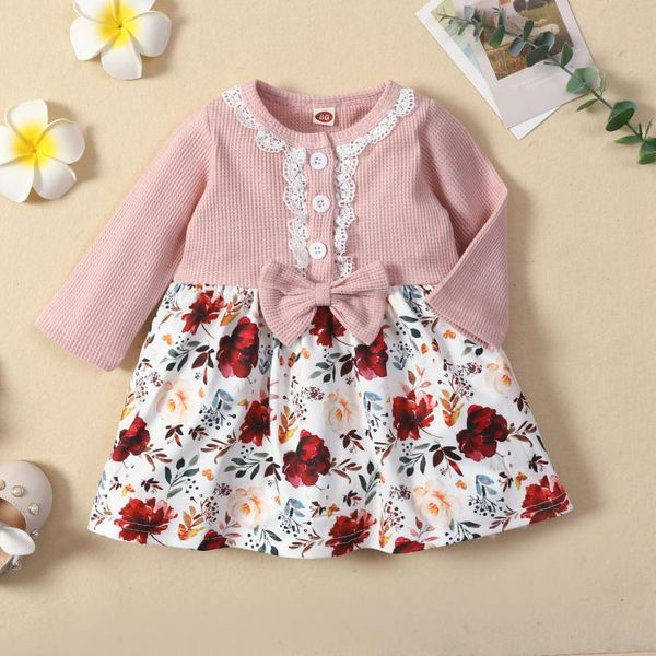 girl's dresses baby girls floral print dress, long sleeve o-neck high waist large hem dress with bow-knot, Red;yellow
girl's dresses baby girls floral print dress, long sleeve o-neck high waist large hem dress with bow-knot, Red;yellow