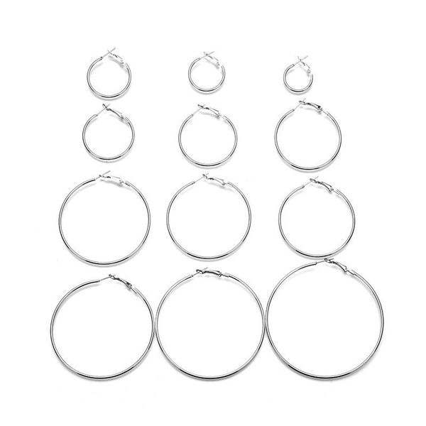 dangle & chandelier hahagirl 12 pairs/set oversized big circle hoop earrings set for women simple punk gold color round party jewelry gift, Silver
dangle & chandelier hahagirl 12 pairs/set oversized big circle hoop earrings set for women simple punk gold color round party jewelry gift, Silver