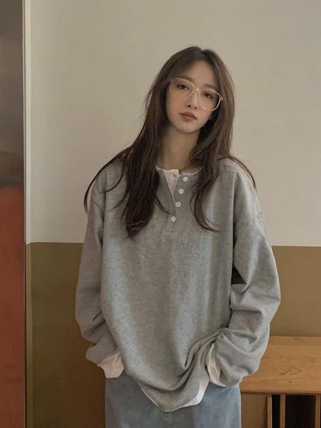 women's hoodies & sweatshirts chic fashion faketwo piece western style age reduction korean sense of design long sleeve sweatshirt wome, Black
women's hoodies & sweatshirts chic fashion faketwo piece western style age reduction korean sense of design long sleeve sweatshirt wome, Black