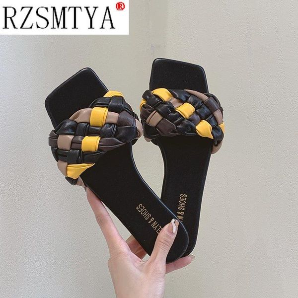 woven slippers women slip on slides fashion brand square toe leather flat sandals female outdoor casual flip flops, Black
woven slippers women slip on slides fashion brand square toe leather flat sandals female outdoor casual flip flops, Black
