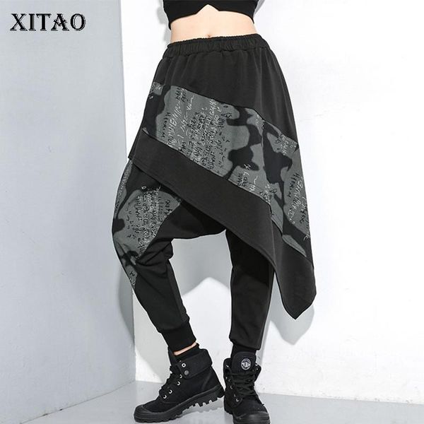 women's pants & capris xitao tide patchwork irregular women clothes 2021 fashion loose elastic waist pleated casual harem dmy1475, Black;white
women's pants & capris xitao tide patchwork irregular women clothes 2021 fashion loose elastic waist pleated casual harem dmy1475, Black;white