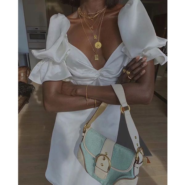 summer women satin party vintage elegant lady white silk mini a line dress 210415, Black;gray
summer women satin party vintage elegant lady white silk mini a line dress 210415, Black;gray