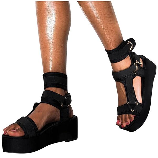sandals women's wedge toe buckle summer beach exposed shoes sandalias de las mujeres chaussure femme, Black
sandals women's wedge toe buckle summer beach exposed shoes sandalias de las mujeres chaussure femme, Black