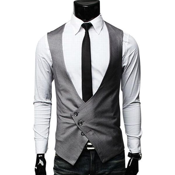 men's vests clothing fashion male british style slim colete masculino cotton sigle breasted sleeveless jacket waistcoat men suit vest, Black;white
men's vests clothing fashion male british style slim colete masculino cotton sigle breasted sleeveless jacket waistcoat men suit vest, Black;white