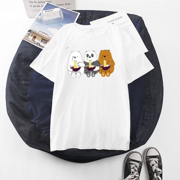 t-shirt summer women's s-3xl crew neck short sleeve girls tshirt plus size print cartoon bear eating noodle, White
t-shirt summer women's s-3xl crew neck short sleeve girls tshirt plus size print cartoon bear eating noodle, White
