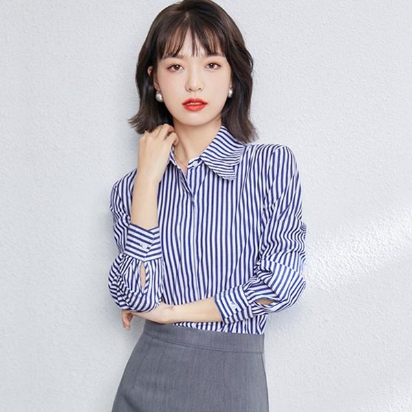 women's blouses & shirts 2021 spring autumn blue striped shirt office ladies work blouse summer long-sleeved butterfly collar casual fe, White
women's blouses & shirts 2021 spring autumn blue striped shirt office ladies work blouse summer long-sleeved butterfly collar casual fe, White