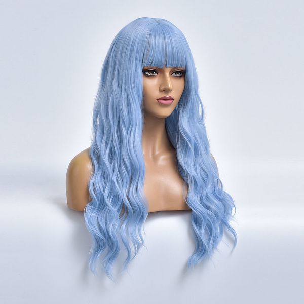 costume accessories blue long wave colored cosplay hair synthetic wigs for white women with wangs daily natural female heat resistant fiber, Silver
costume accessories blue long wave colored cosplay hair synthetic wigs for white women with wangs daily natural female heat resistant fiber, Silver