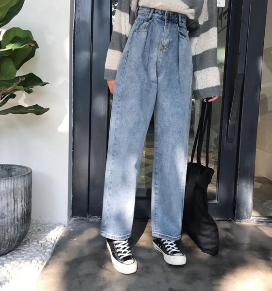 women's jeans 2021 spring and autumn korean style high waist slim straight-leg pants wide, Blue
women's jeans 2021 spring and autumn korean style high waist slim straight-leg pants wide, Blue