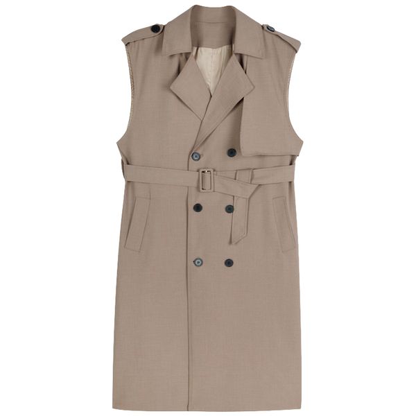 summer fashion temperament elegant gentle black lapel double-breasted belt sleeveless trench coat casual 16f1195 210510, Tan;black
summer fashion temperament elegant gentle black lapel double-breasted belt sleeveless trench coat casual 16f1195 210510, Tan;black