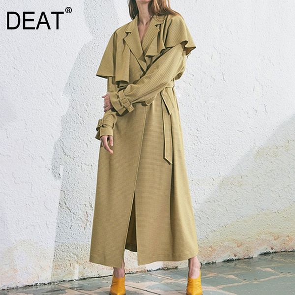 {deat} women yellow plaid belt draw back lapel long sleeve slim fit windbreaker fashion tide spring autumn 7d0811 210421, Tan;black
{deat} women yellow plaid belt draw back lapel long sleeve slim fit windbreaker fashion tide spring autumn 7d0811 210421, Tan;black