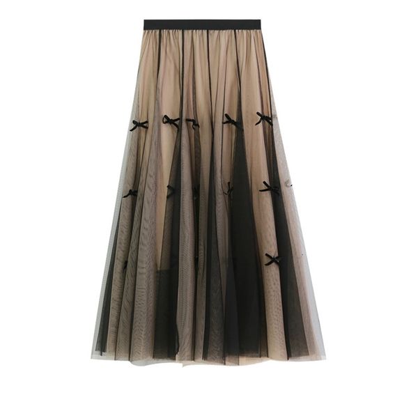 spring elastic high waist slimming simple mesh skirt all-match casual sweet bow women a-line long 210527, Black
spring elastic high waist slimming simple mesh skirt all-match casual sweet bow women a-line long 210527, Black