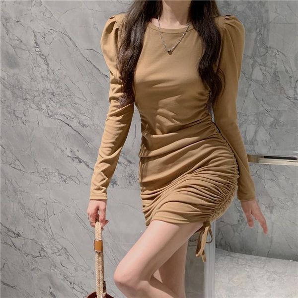 casual dresses autumn round neck long sleeve design sense drawstring hip slimming dress female clothes party y2k women 502g, Black;gray
casual dresses autumn round neck long sleeve design sense drawstring hip slimming dress female clothes party y2k women 502g, Black;gray