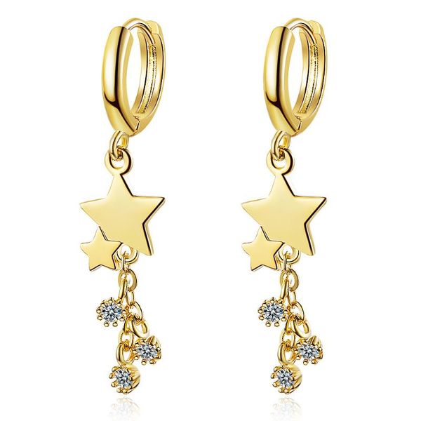 stud s925 silver plated earrings women's sweet zircon star long tassel jewelry unusual, Golden;silver
stud s925 silver plated earrings women's sweet zircon star long tassel jewelry unusual, Golden;silver
