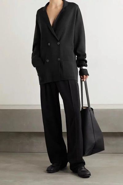 women's suits & blazers women coat double-breasted blazer with 100% wool, White;black
women's suits & blazers women coat double-breasted blazer with 100% wool, White;black