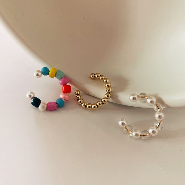 korean fashion colorful beads ear clips for women 3pcs/set elegant pearl no piercing fake cartilage ear jewelry, Silver
korean fashion colorful beads ear clips for women 3pcs/set elegant pearl no piercing fake cartilage ear jewelry, Silver