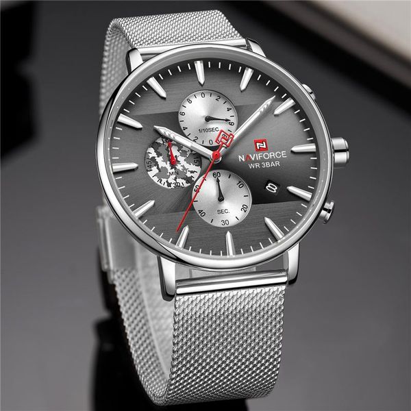 wristwatches naviforce watch men sport stainless steel mesh band quartz chronograph wrist clock relogio masculino, Slivery;brown
wristwatches naviforce watch men sport stainless steel mesh band quartz chronograph wrist clock relogio masculino, Slivery;brown