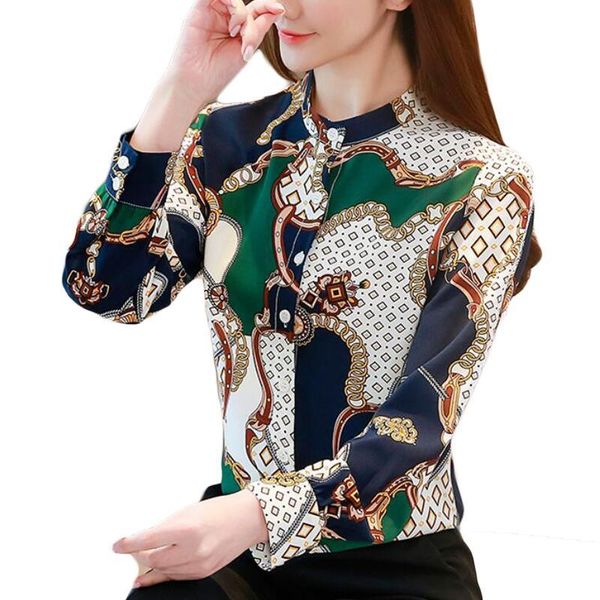 fashion printed women blouses long sleeve o-neck korean chiffon blouse shirts plus size office blusas mujer women's &, White
fashion printed women blouses long sleeve o-neck korean chiffon blouse shirts plus size office blusas mujer women's &, White