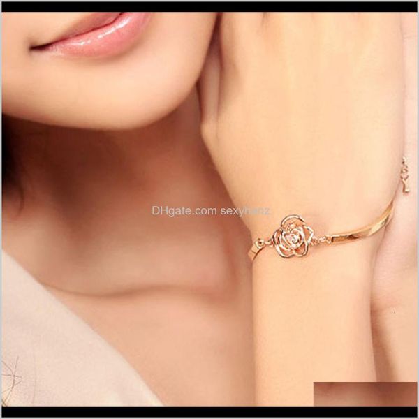 link, chain bracelets drop delivery 2021 link jewelry fashion temperament rose exquisite camellia zircon bracelet personalized women a7nck, Black
link, chain bracelets drop delivery 2021 link jewelry fashion temperament rose exquisite camellia zircon bracelet personalized women a7nck, Black