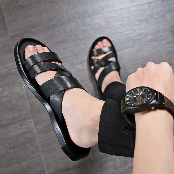 men sandal 2021 black criss cross soft leather flat summer beach half slippers mens slides
men sandal 2021 black criss cross soft leather flat summer beach half slippers mens slides