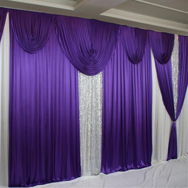 party decoration 20ft*10ft purple ice silk wedding backdrops curtain with white swag drapes 3m*6m event stge backgrounds
party decoration 20ft*10ft purple ice silk wedding backdrops curtain with white swag drapes 3m*6m event stge backgrounds