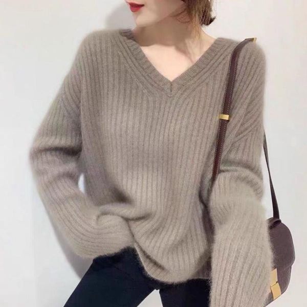 lugentolo pullovers knitted sweaters womens spring fashion loose casual long sleeve v-neck mohair korean women's, White;black
lugentolo pullovers knitted sweaters womens spring fashion loose casual long sleeve v-neck mohair korean women's, White;black