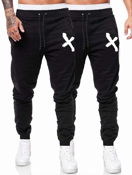 romwe guys 2pcs graphic drawstring sweatpants 081i#, Black 
romwe guys 2pcs graphic drawstring sweatpants 081i#, Black
