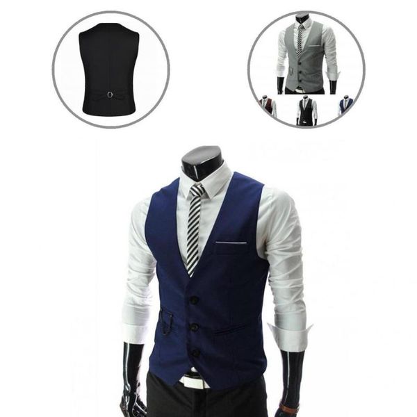 men's suits & blazers fashion casual waistcoat v-neck lightweight solid color men formal business vest suit, White;black
men's suits & blazers fashion casual waistcoat v-neck lightweight solid color men formal business vest suit, White;black