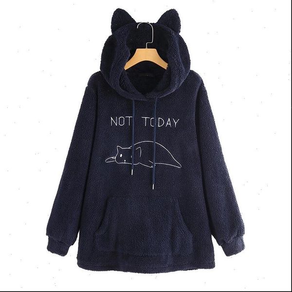 casual cat ear hooded women sweatshirt pullovers polyester coat with pocket autumn winter double sided plush long sleeve, Black
casual cat ear hooded women sweatshirt pullovers polyester coat with pocket autumn winter double sided plush long sleeve, Black