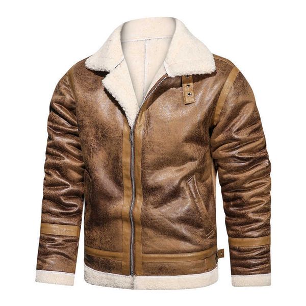 winter men faux leather jacket fur collar male casual velvet motorcycle jackets mens solid vintage pu overcoat outerwear 211018, Black
winter men faux leather jacket fur collar male casual velvet motorcycle jackets mens solid vintage pu overcoat outerwear 211018, Black