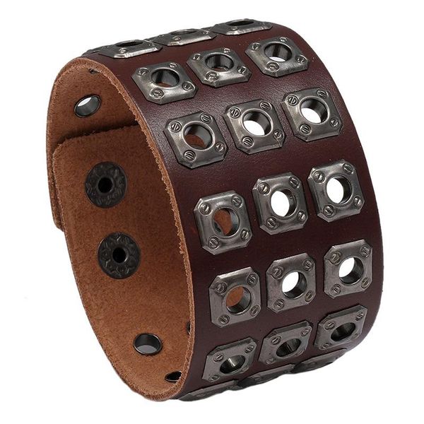 bangle jessingshow retro rivet wide genuine leather bracelet fashion jewelry rock punk adjustable length bracelets men wristband, Black
bangle jessingshow retro rivet wide genuine leather bracelet fashion jewelry rock punk adjustable length bracelets men wristband, Black